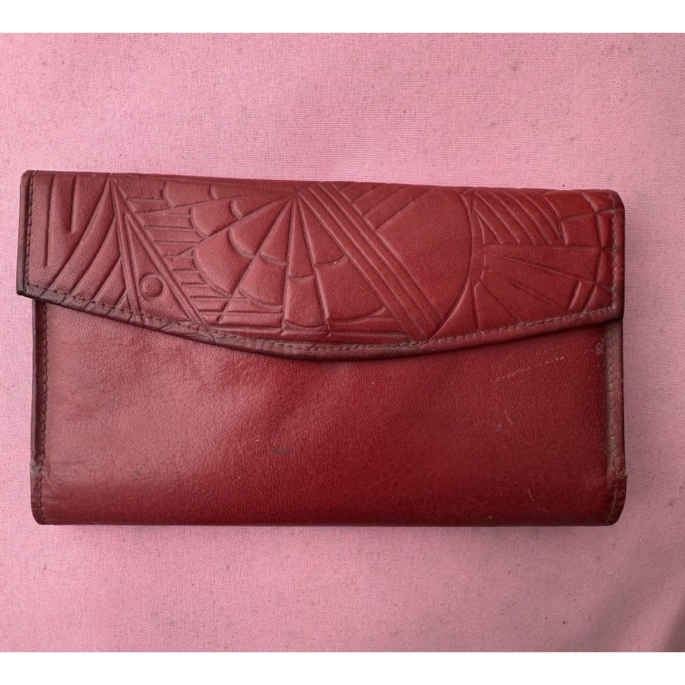 Vintage 1970s Seamon Oxblood Leather Wallet | Napa Cowhide Long Wallet